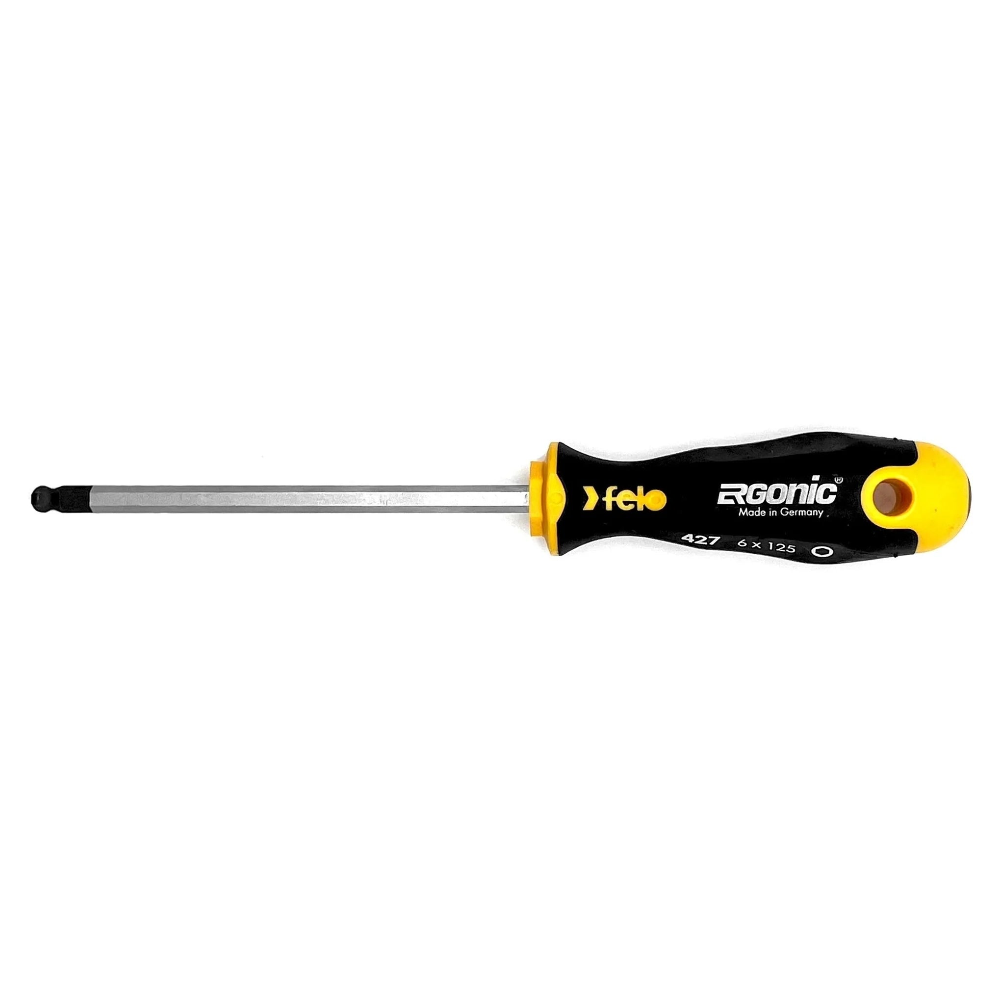 Felo 42760440 Ergonic Ball End Hex Screwdriver, 6 mm x 125
