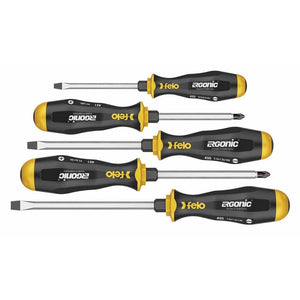 Felo 45095348 Ergonic Impact Screwdriver Set SL/PZ, 5 pcs