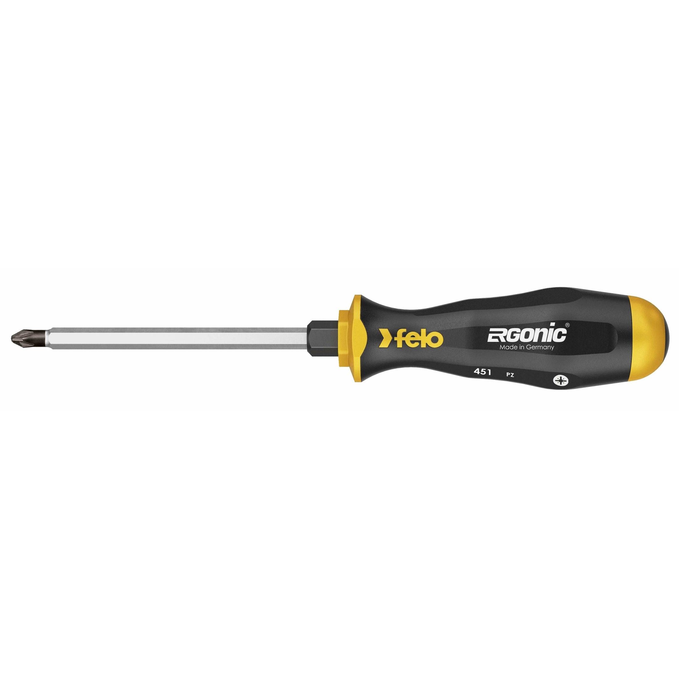 Felo 45130540 Ergonic with Striking Cap Pozidriv Screwdriver, PZ 3 x 150