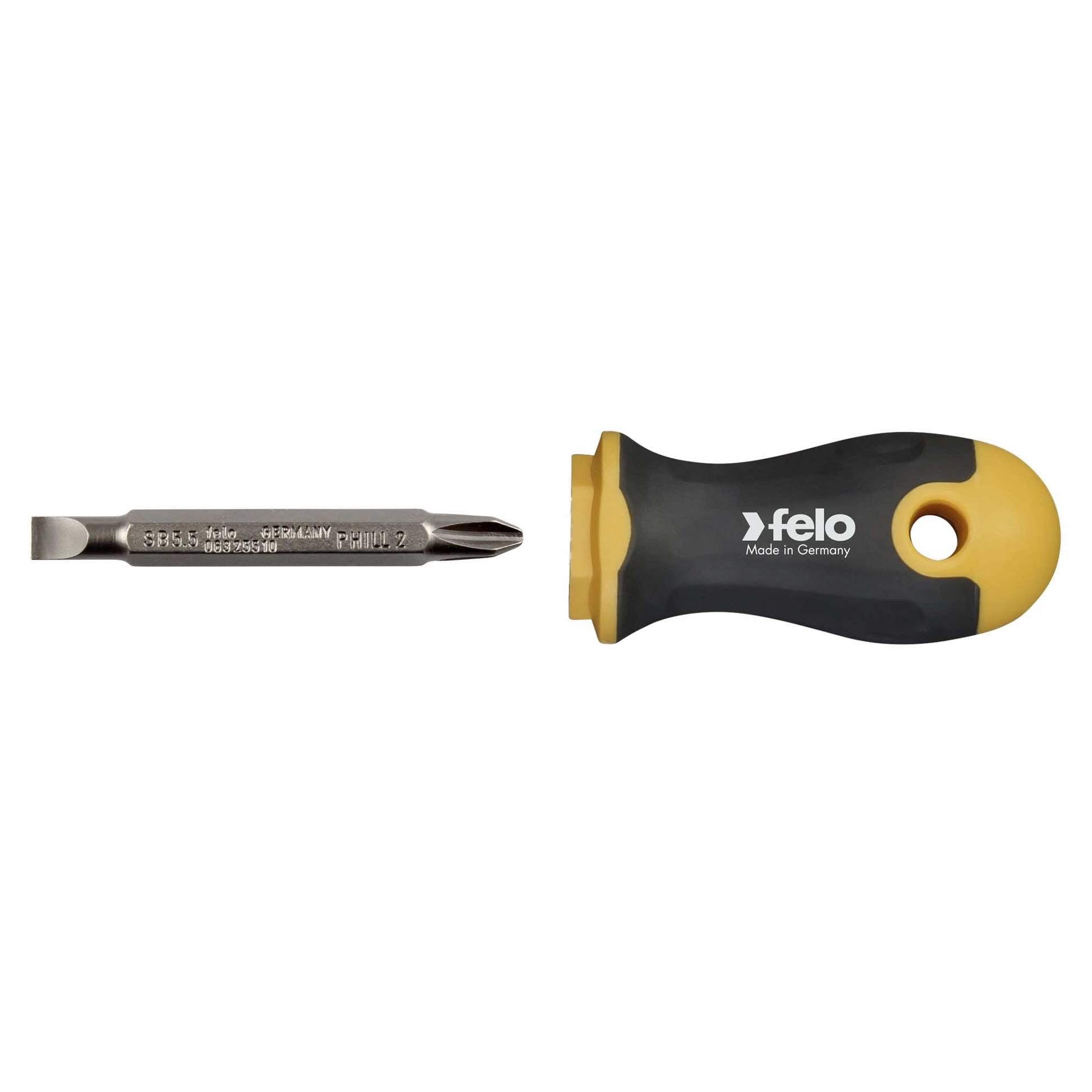 Felo 46926010 Reversible Blade Screwdriver - 5.5mm Slotted and #2 Phillips