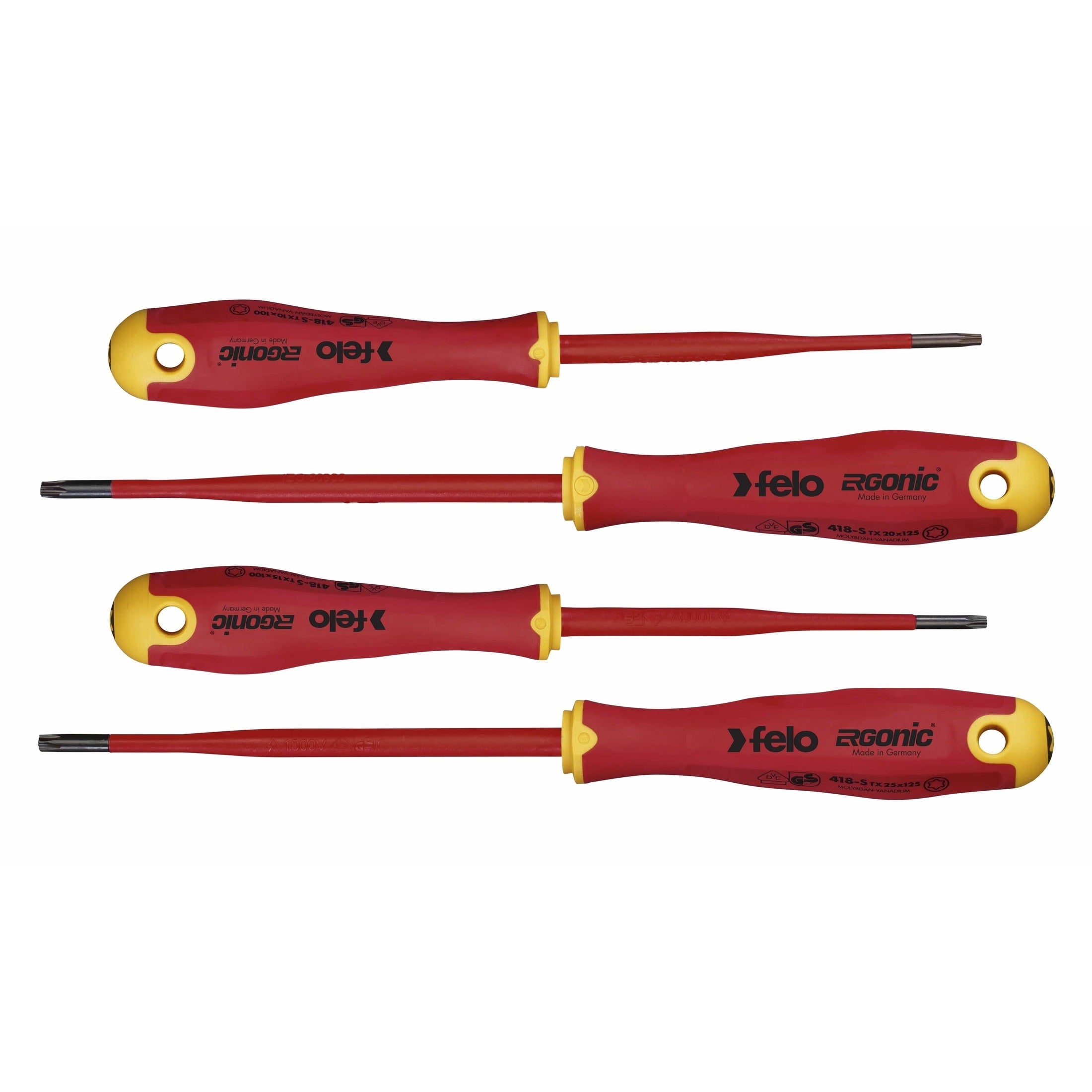 Felo 41884198 Ergonic E-SLIM VDE TORX Screwdriver Set, 4pcs-Liger Tools