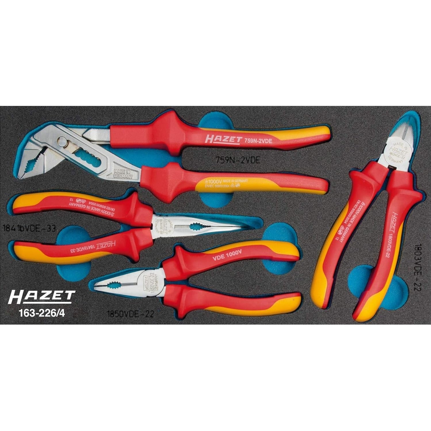 HAZET 163-226/4 VDE Pliers Set-Liger Tools