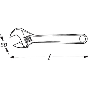 Hazet 279-15 15" Open-End Adjustable Wrench