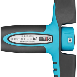 Hazet 6005CT-100 Ratcheting Torque T-Handle Screwdriver, 1/4" Hex Drive, Reversible, 4.0 - 10.0 Nm