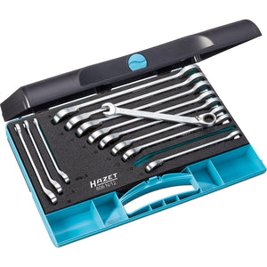 Hazet 606N/12 Ratcheting Combination Wrench Set 12 pc Metric with Case 8-19mm
