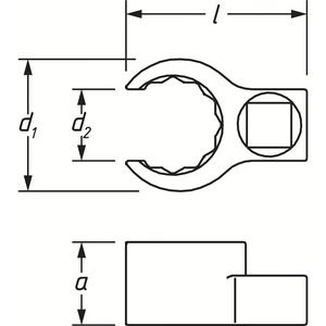 Hazet 848Z-21 - 12-point Crowfoot Socket 21mm, 3/8" Drive