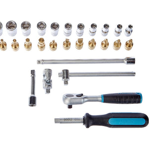 Hazet 854 1/4" 30 Pc Socket and Bit Titanium-Nitride Set