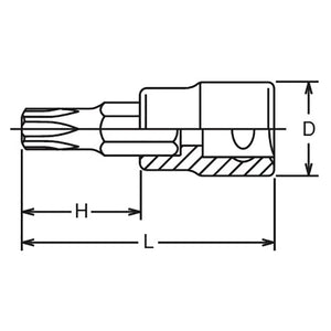Koken 3025.50-50IPR - 3/8" Sq Drive Tamper-Resistant TORX plus Bit Socket - 50mm Length