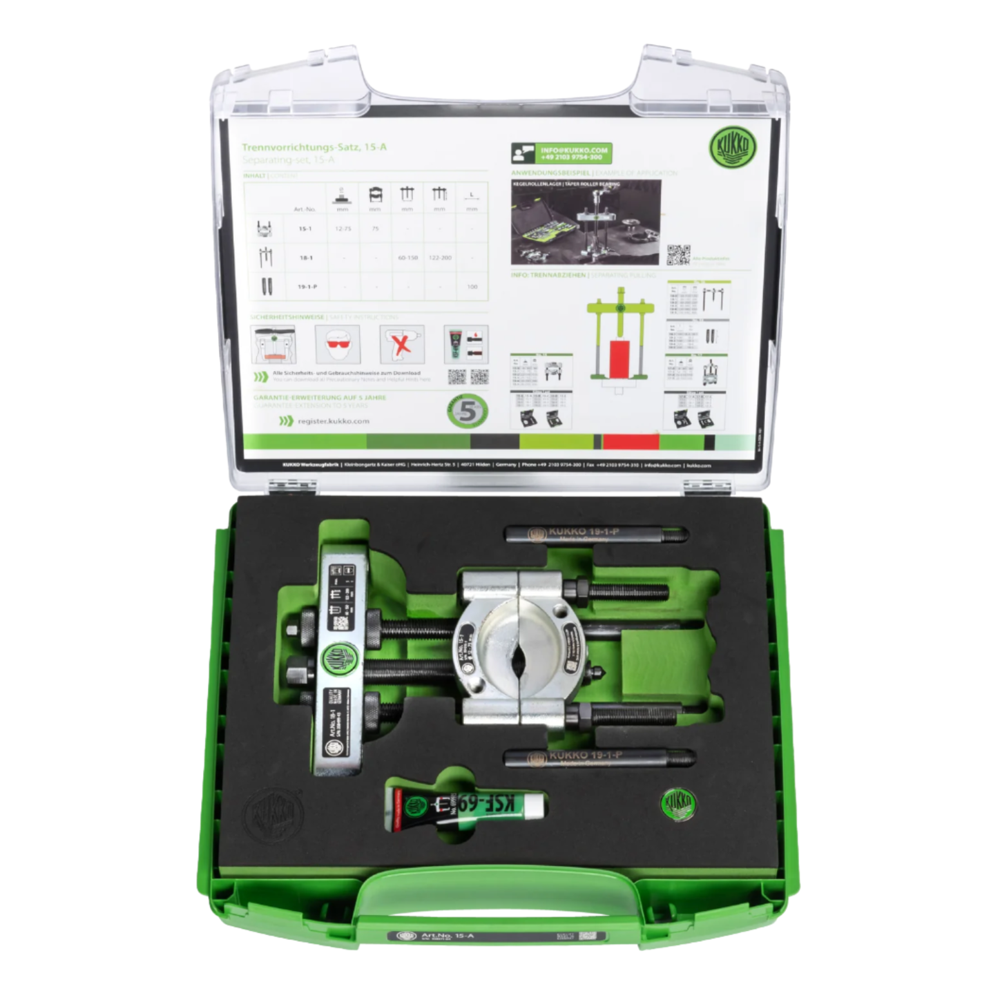 Kukko 15-A | 4-Piece Separator Set with Separating Diameter 8 mm - 75 mm & Reach 300 mm-Liger Tools