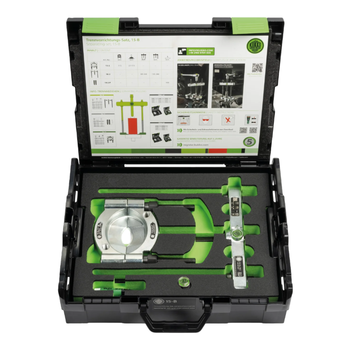 Kukko 15-B | 4-Piece Separator Set with Separating Diameter 22 mm - 115 mm & Reach 350 mm-Liger Tools