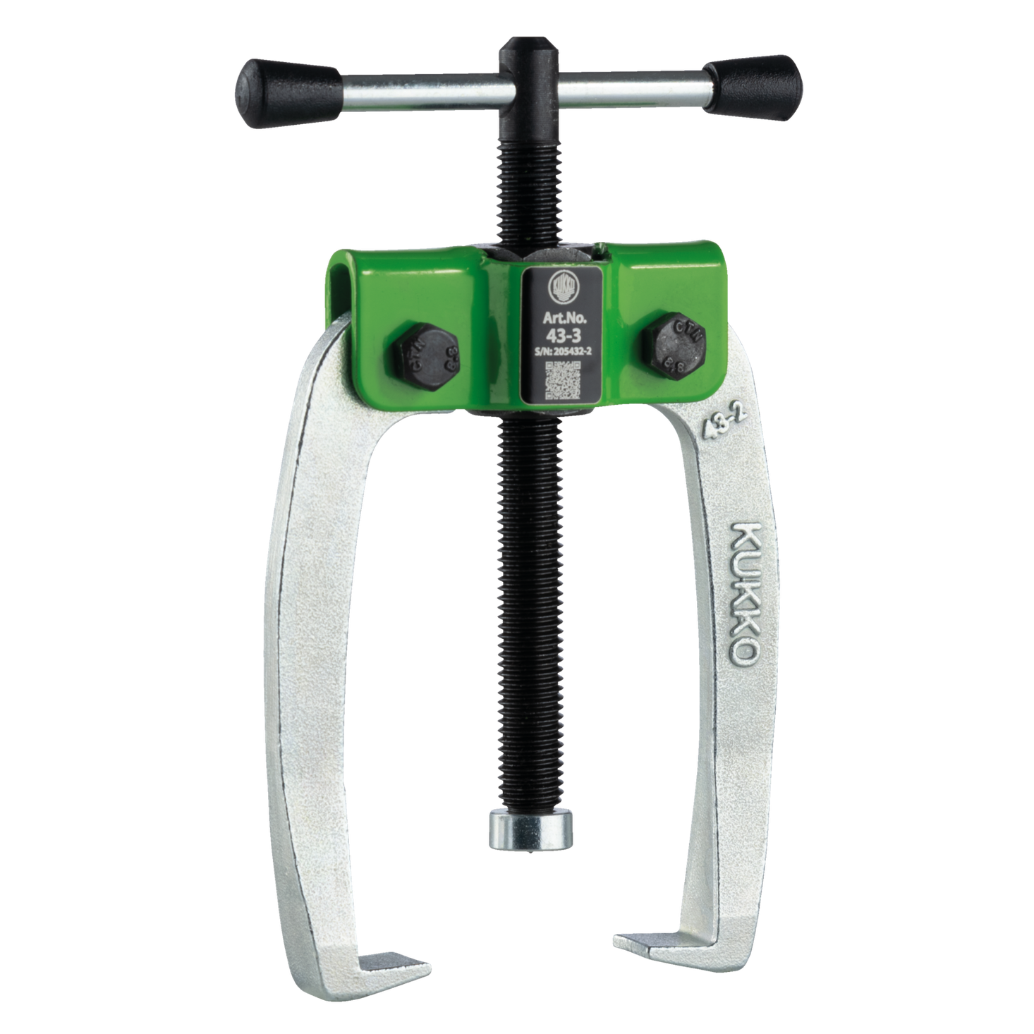 Kukko 43-3 | 2-jaw small parts puller with force-amplifying, self-centering jaws, up to 80 mm jaw opening, 80 mm reach-Liger Tools