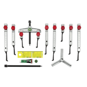 Kukko K-2030-10+S | 13-piece universal puller set (2-jaw and 3-jaw) with narrow, quick-adjusting jaws-Liger Tools