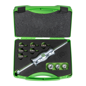 Kukko KS-22-01 | 10-piece sliding hammer set in set with thread adapters in various sizes-Liger Tools