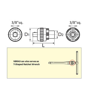 Nepros NBRA3 - Ratchet & Socket Adapters