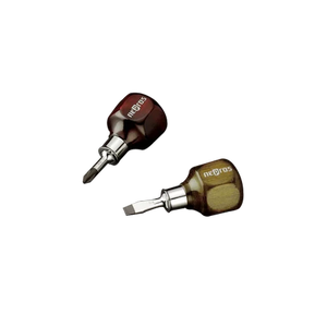 Nepros ND3MS-06 Wooden Stubby Screwdriver, Slotted, 6.3mm