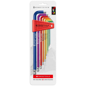 PB Swiss PB 212.LH-10 RB CN - RainBow Key, Long, Ball Point, L-Wrenches Set