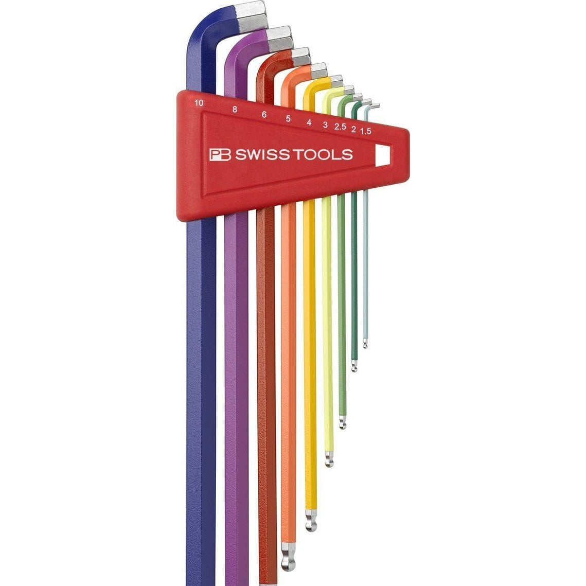 PB Swiss PB 2212.LH-10 RB - Rainbow Hex Key L-Wrenches with Ball Point and Short Key Part