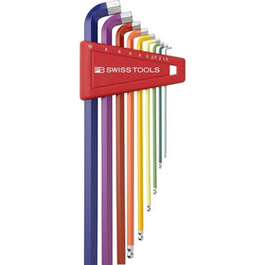 PB Swiss PB 2212.LH-10 RB - Rainbow Hex Key L-Wrenches with Ball Point and Short Key Part