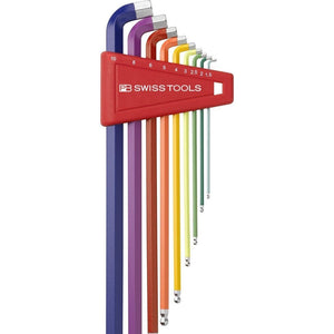 PB Swiss PB 2212.LH-10 RB - Rainbow Hex Key L-Wrenches with Ball Point and Short Key Part