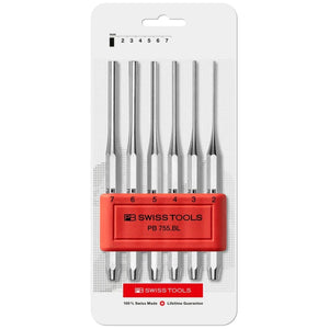 PB Swiss PB 755.B CN - Pin punch, drift punch, octagonal, set in practical plastic holder