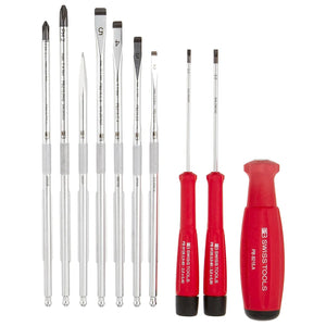 PB Swiss PB 8215.L 25 - SwissGrip Screwdriver Set with Interchangeable Blades in a Leather Roll-Up Case