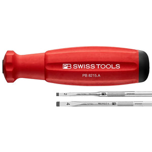 PB Swiss PB 8215.L 25 - SwissGrip Screwdriver Set with Interchangeable Blades in a Leather Roll-Up Case