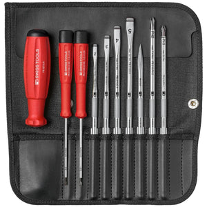 PB Swiss PB 8215.L 25 - SwissGrip Screwdriver Set with Interchangeable Blades in a Leather Roll-Up Case