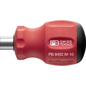 PB Swiss PB 8452.M-10 - SwissGrip Stubby Universal Bit Holder, for Precision Bits C 6.3 and E 6.3 1/4"