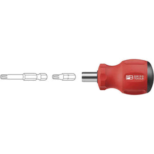 PB Swiss PB 8452.M-10 - SwissGrip Stubby Universal Bit Holder, for Precision Bits C 6.3 and E 6.3 1/4"