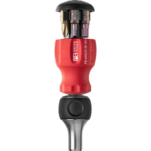 PB Swiss PB 8453.R-30 - Stubby Ratchet, Ratchet Handle, Integrated Bit Magazine, 6 Precision Bits C6