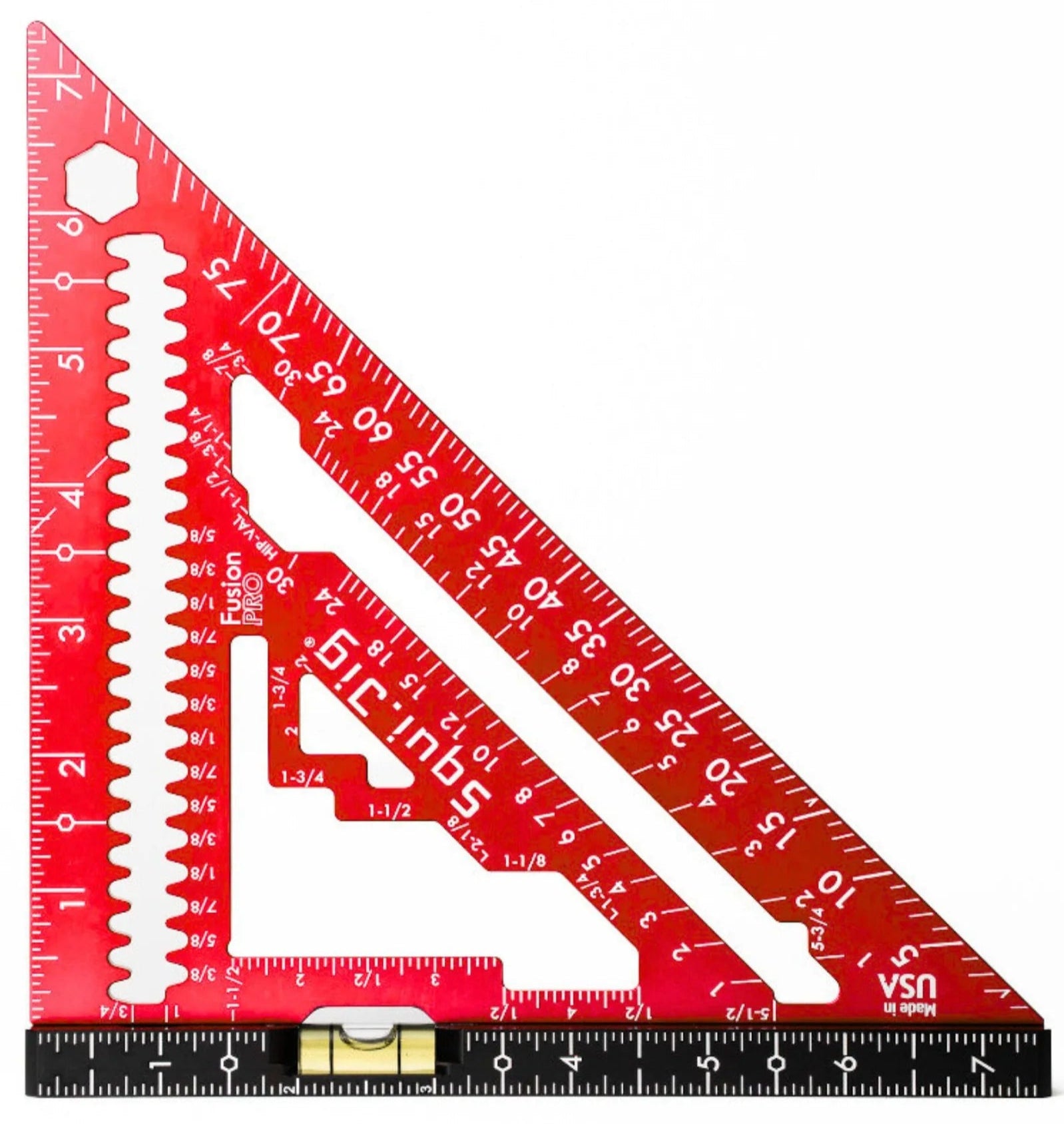Squi.Jig Fusion Pro 7.5" Rafter Square with Level-Liger Tools