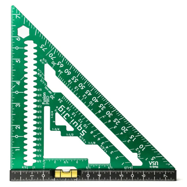 Squi.Jig Fusion Pro 7.5" Rafter Square with Level-Liger Tools