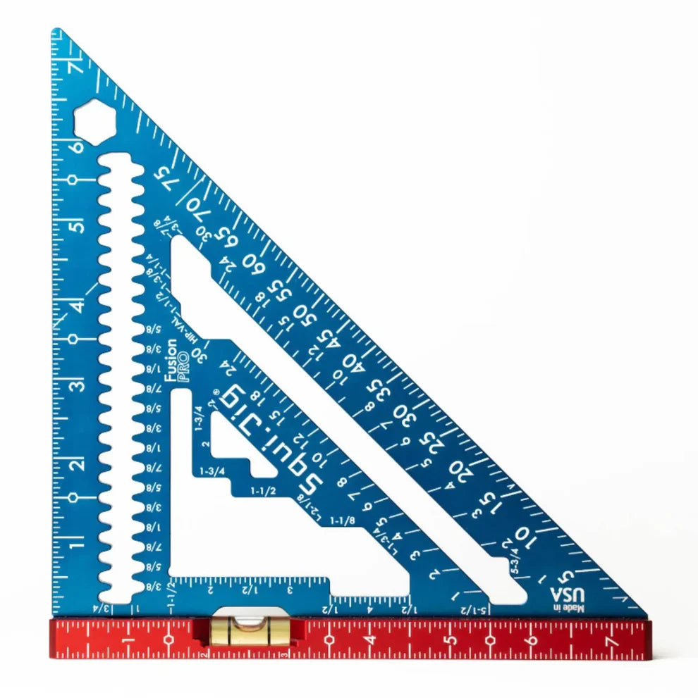 Squi.Jig Fusion Pro 7.5" Rafter Square with Level-Liger Tools