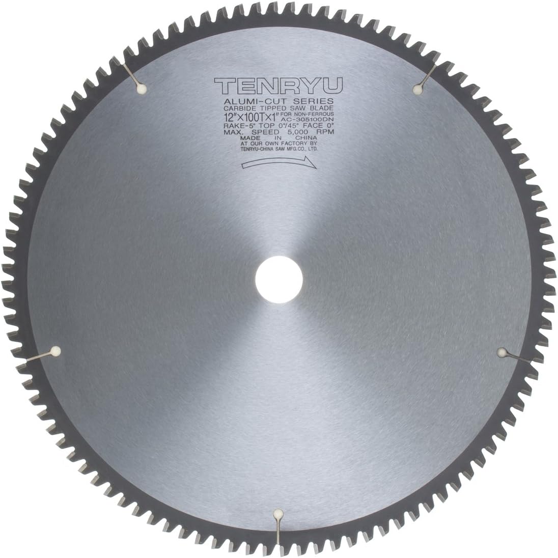 Tenryu AC-305100DN Alumi-Cut 12" X 100T 1" Arbor-Liger Tools