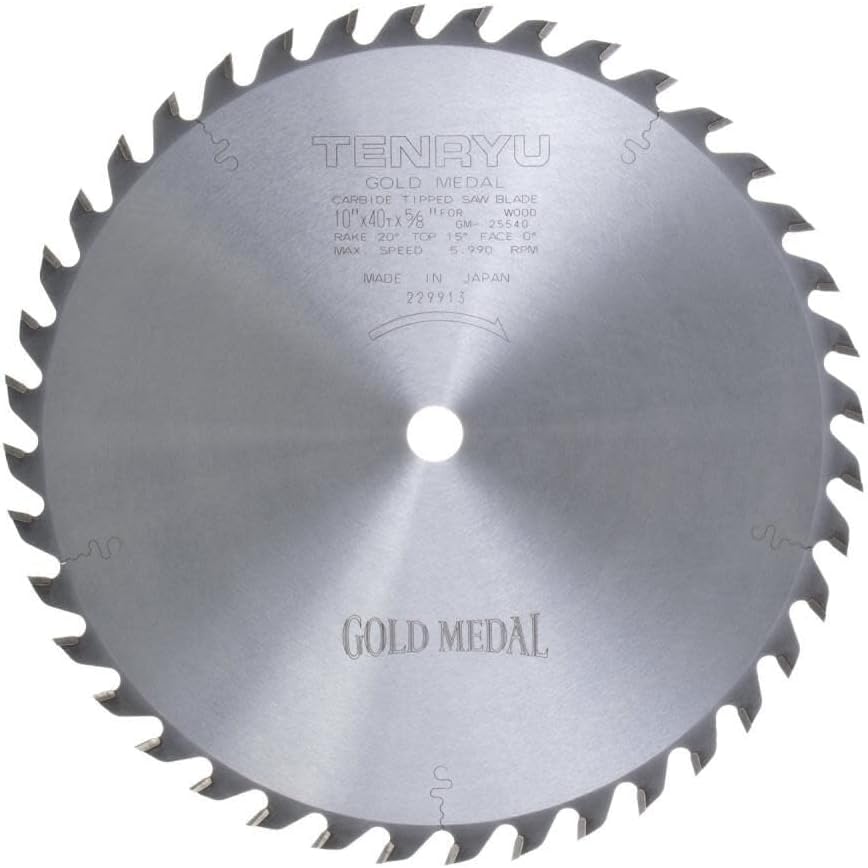 Tenryu GM-25540 Gold Medal 10" X 40T 5/8" Arbor-Liger Tools