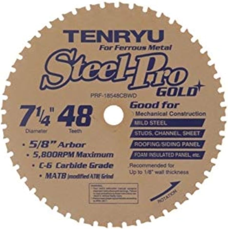 Tenryu PRF-18548CBWD Steel-Pro Gold 7-1/4" x 48T 5/8" Arbor-Liger Tools