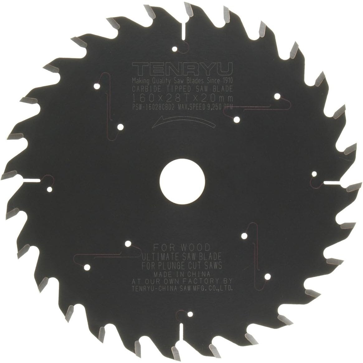 Tenryu PSW-16028CBD2 160mm X 28T Blade for Festool TS-55 Plunge Cut Saw-Liger Tools