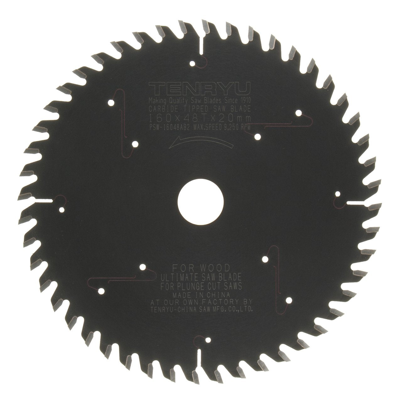 Tenryu PSW-16048AB2 160mm X 48T Blade for Festool TS-55 Plunge Cut Saw-Liger Tools