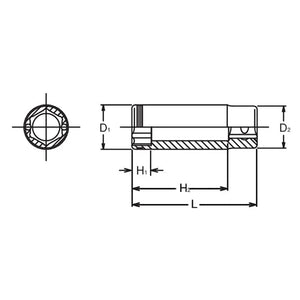 Koken 3350M-10 - 3/8 Sq. Dr. Deep NUT GRIP Socket - 10mm-Liger Tools