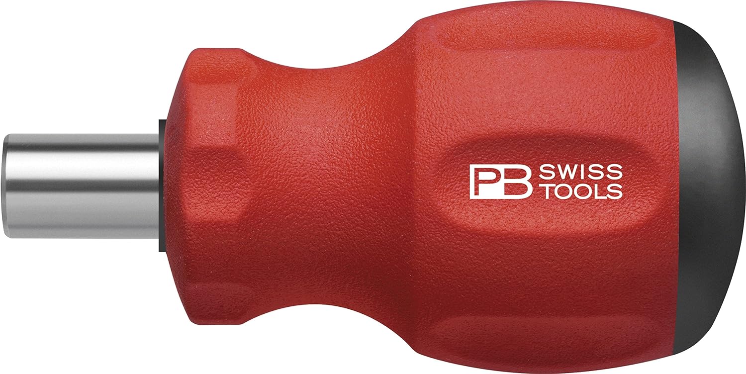 PB Swiss PB 8452.M-10 - SwissGrip Stubby Universal Bit Holder, for Precision Bits C 6.3 and E 6.3 (1/4")
