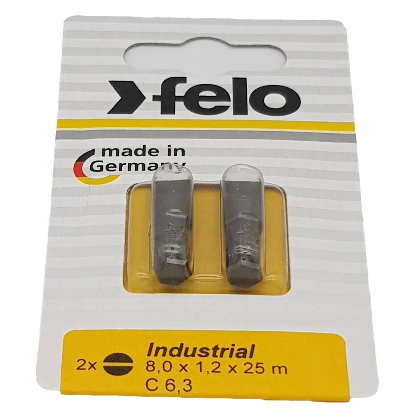Felo 02080036 Slotted 8.0 x 1.2 x 25 mm Bits - 2 Pieces