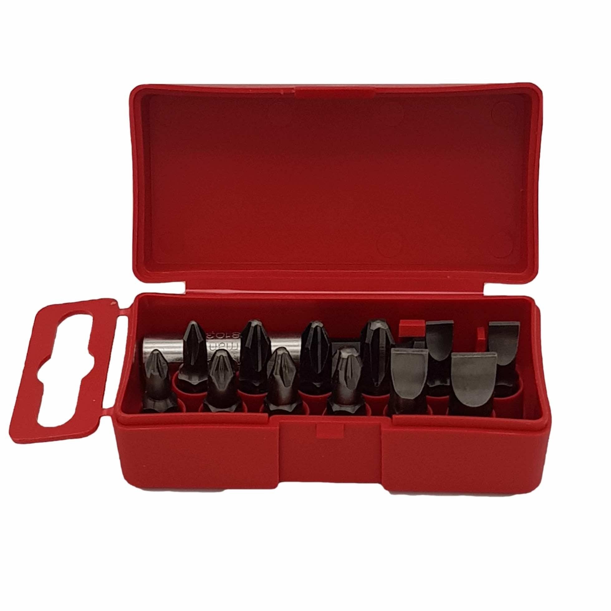 Felo 02091016 Profi Bit Box 13 Bits x 25 mm, Slotted/Phillips/Pozidriv + Bitholder