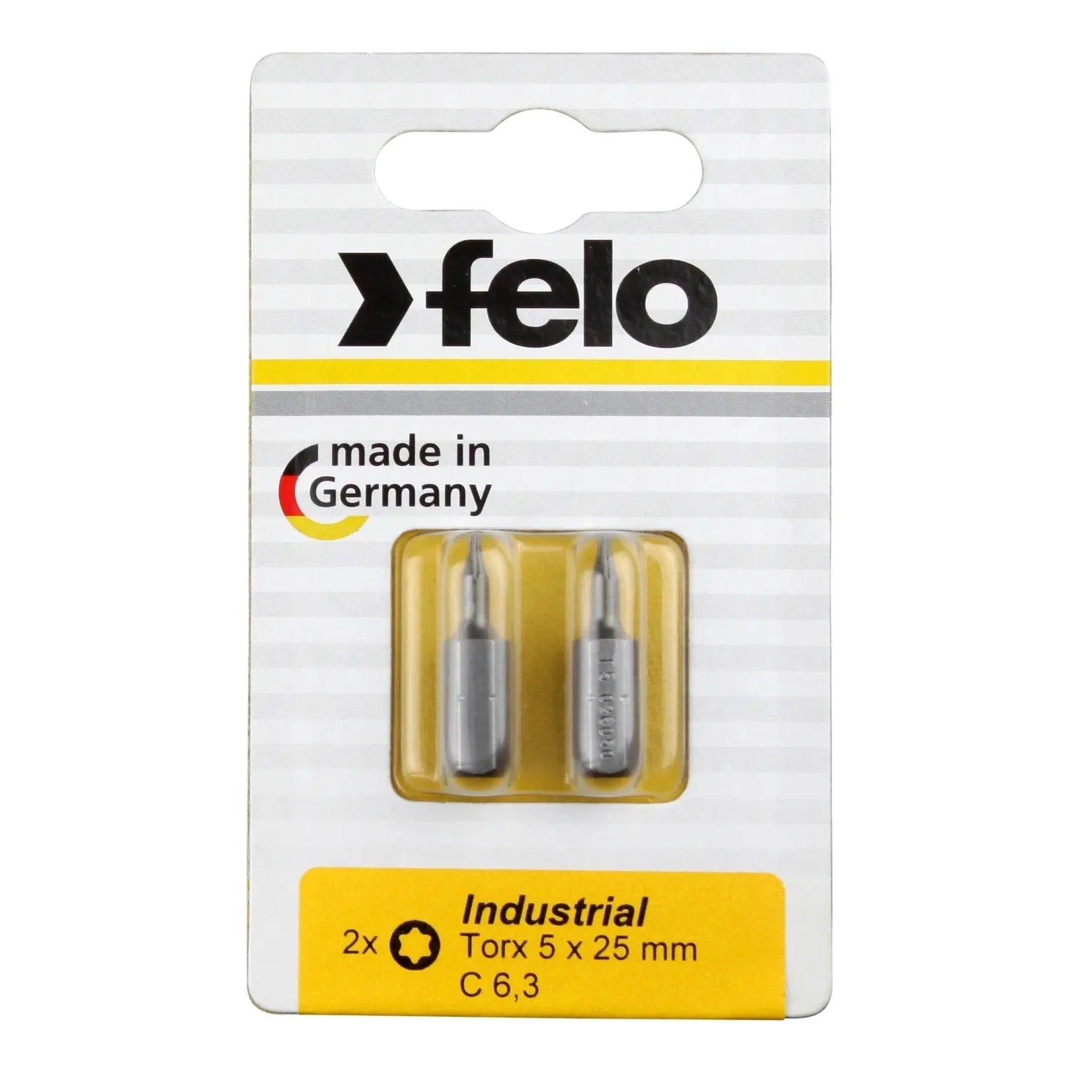 Felo 02605036 Torx T5 x 25 mm Industrial Bit - 2 Pieces