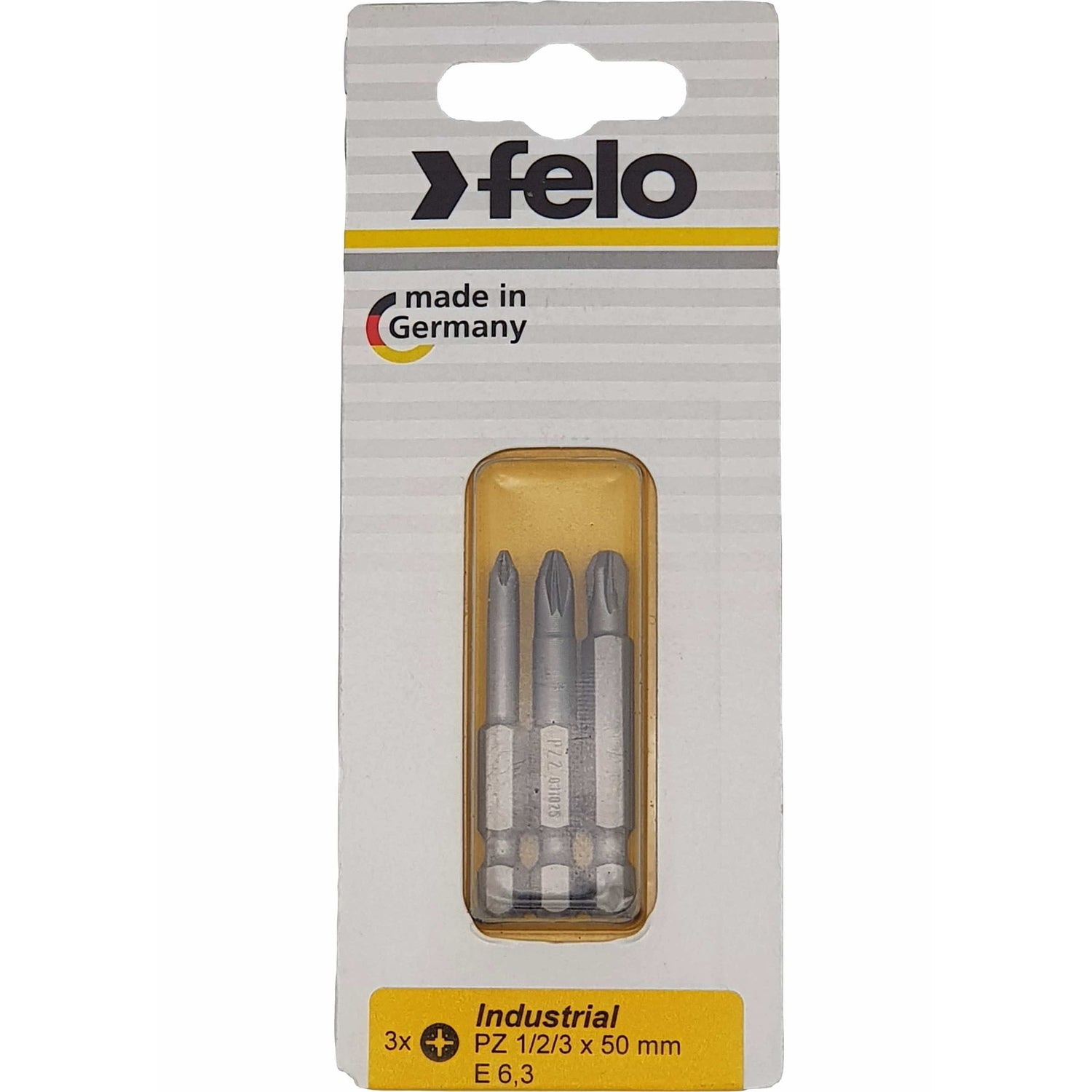 Felo 03193216 Pozidriv #1, Pozidriv #2, Pozidriv #3 x 50 mm Bit Set, 3 Pieces