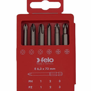 Felo 03291716 Profi Bit Box 6 Bits x 73 mm, Phillips/Pozidriv