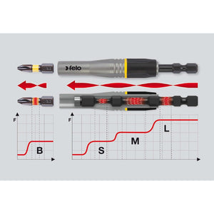 Felo 03829590 Magnetic bit holder for impact bits 1/4", 95 mm