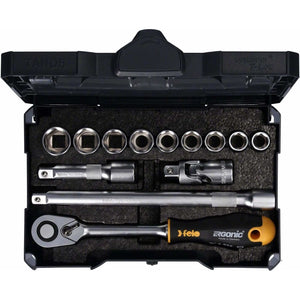 Felo 05681318 ERGONIC Ratchet Set in Systainer, Metric, 1/2" Drive, 13 - 22 mm, 13-pcs-Liger Tools