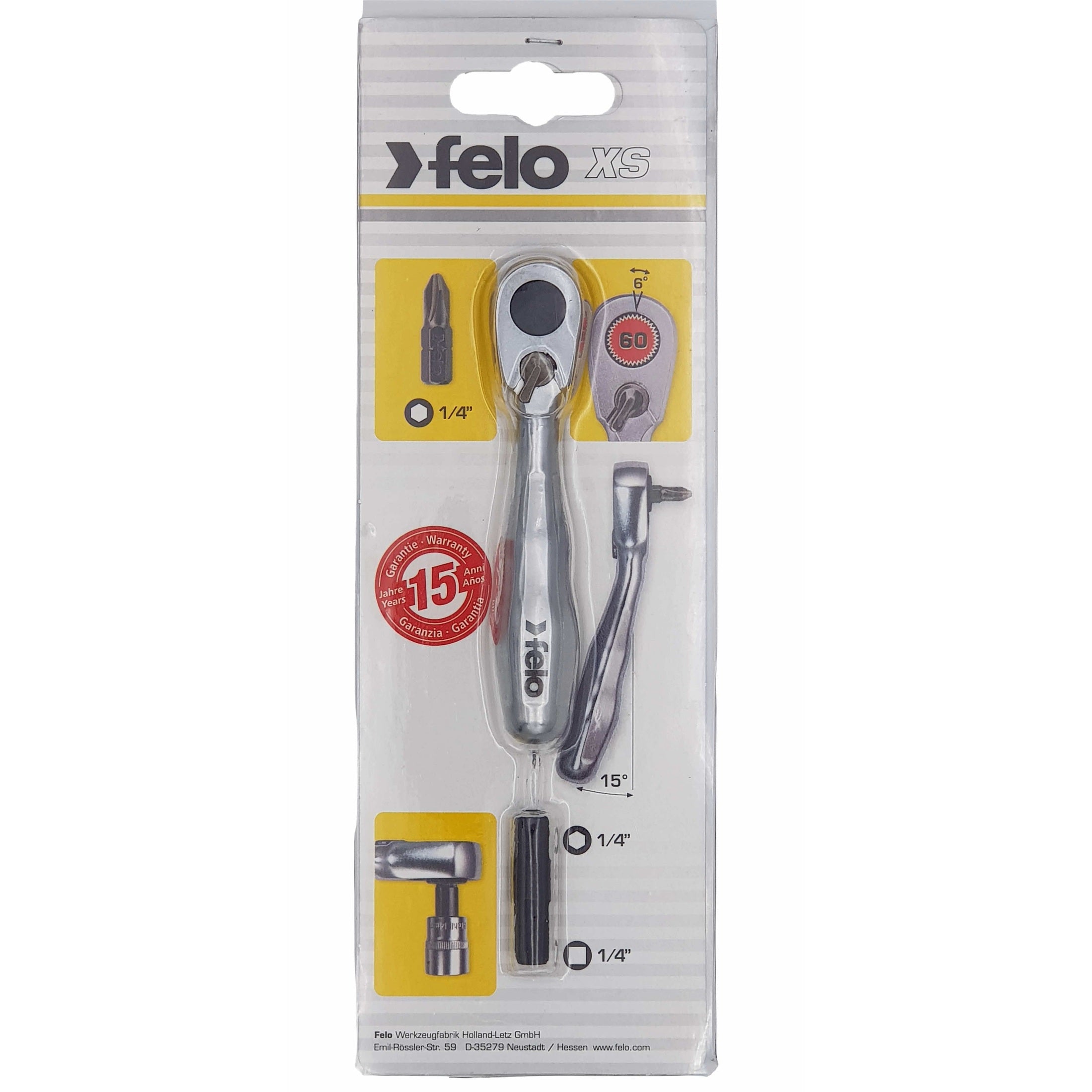 Felo 05763501 Full metal Mini ratchet 1/4" MS 98 mm