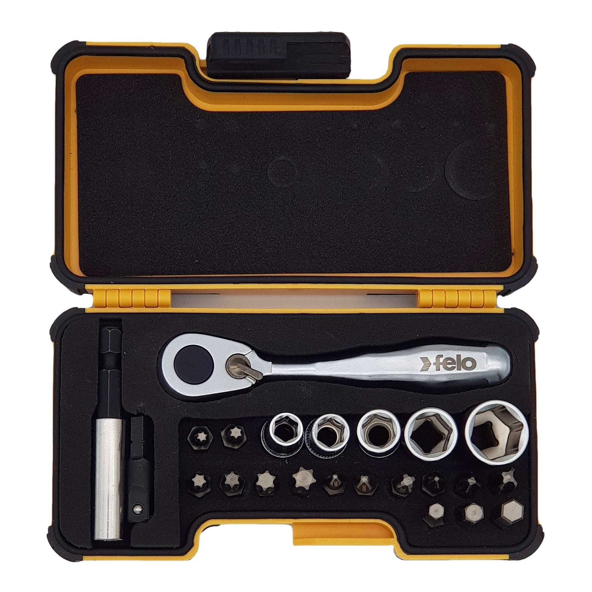 Felo 05772306 XS Strongbox 1/4" Drive Bit Ratchet Set, 23 Pieces