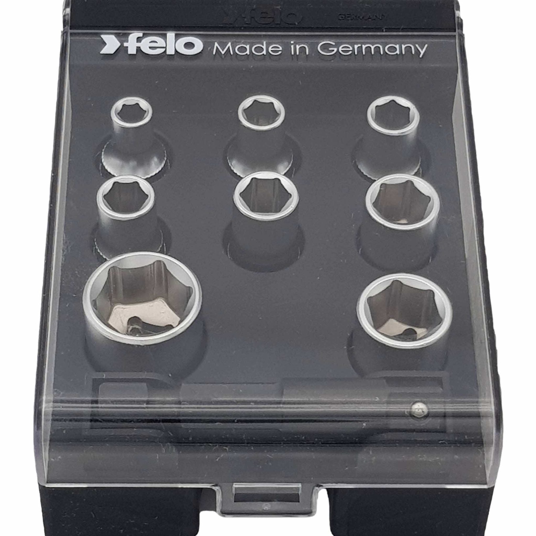 Felo 05798106 - 1/4" Drive Nut Box with 8 Metric Sockets & Adapter-Liger Tools